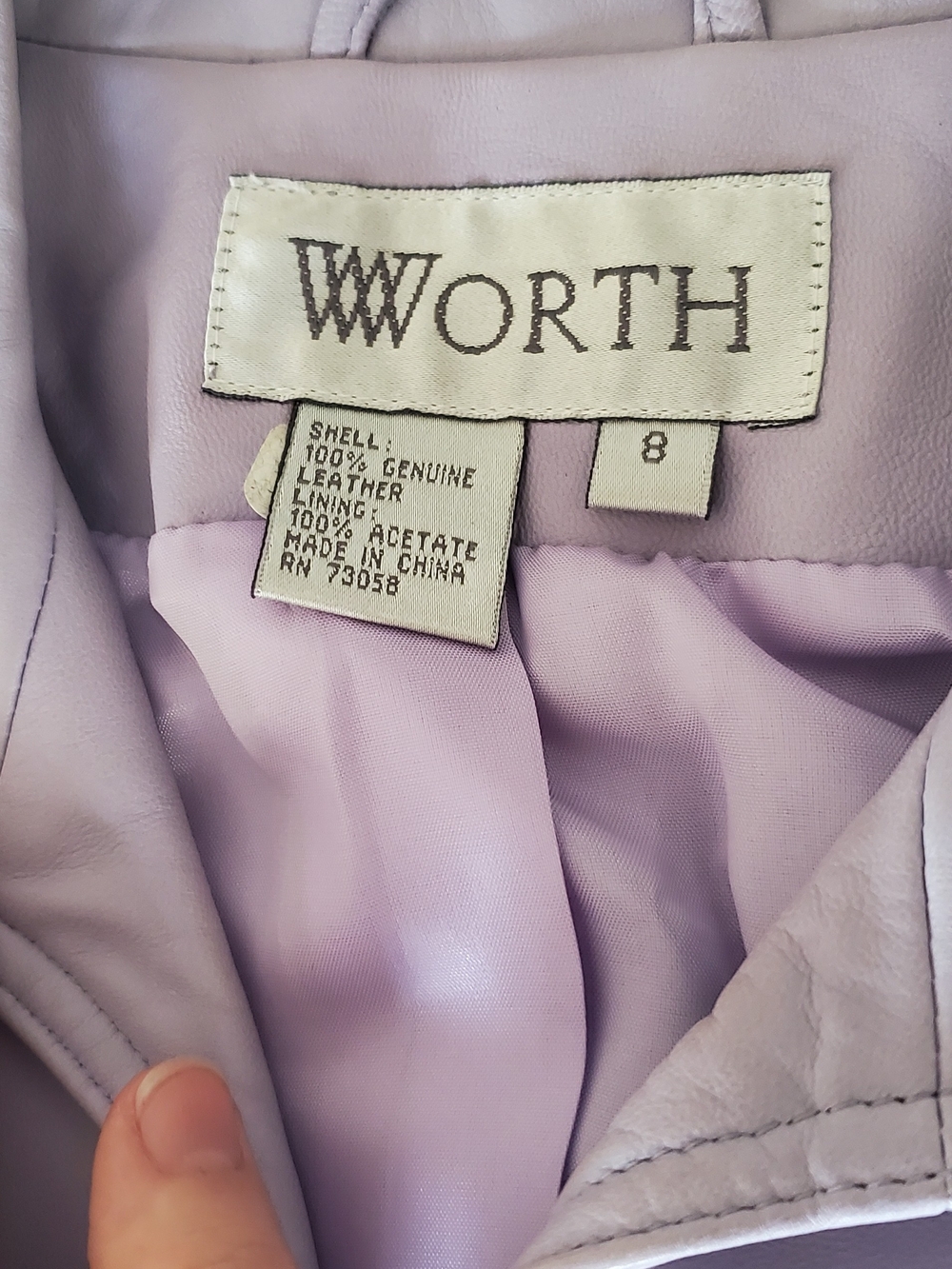 Worth Women's Lavender Leather Jacket